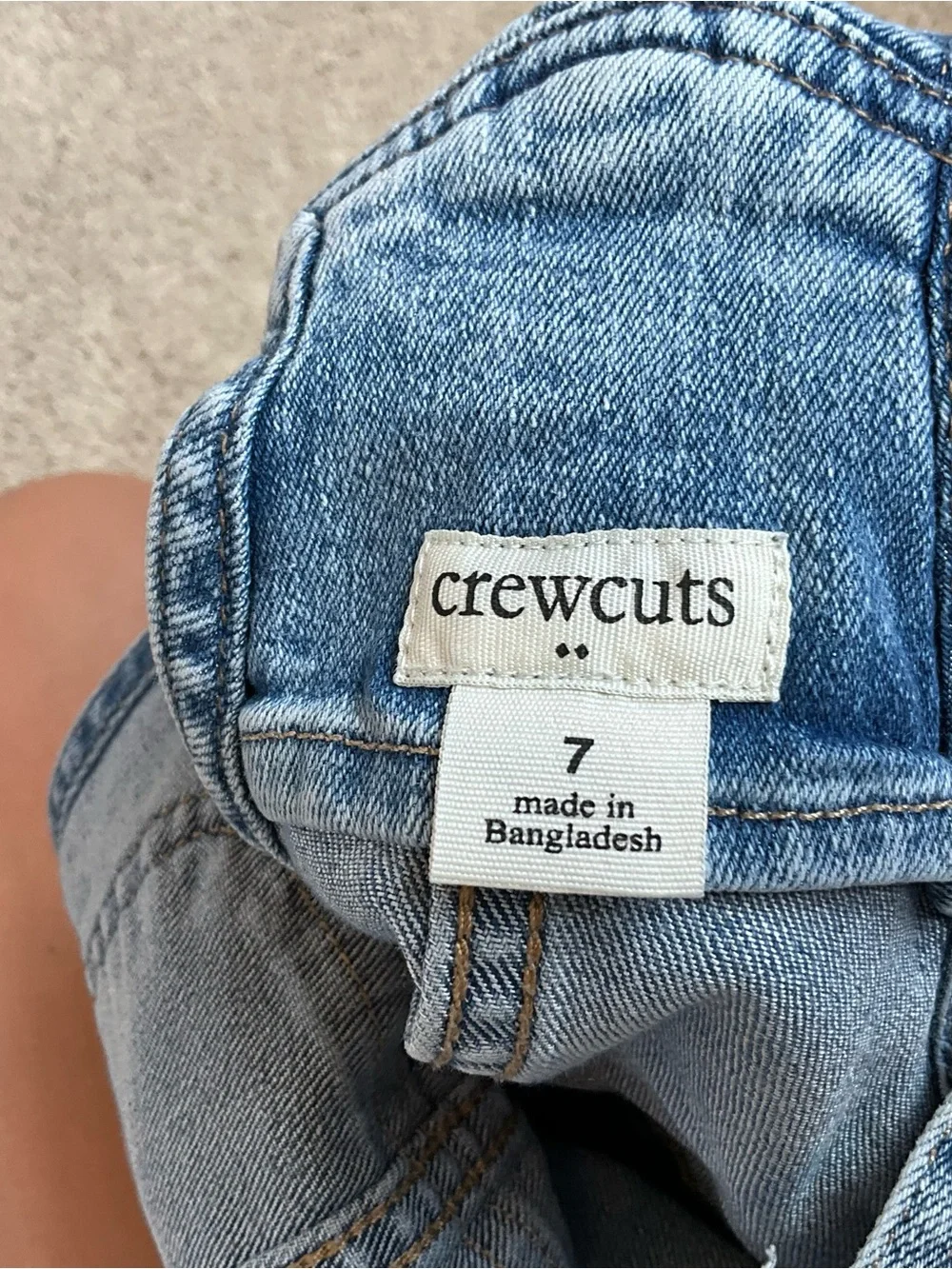 Crewcuts Girls Blue Denim Overall Shorts